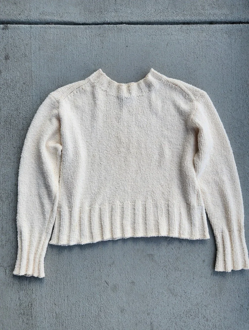 J. Crew Ivory Textured Crewneck Sweater